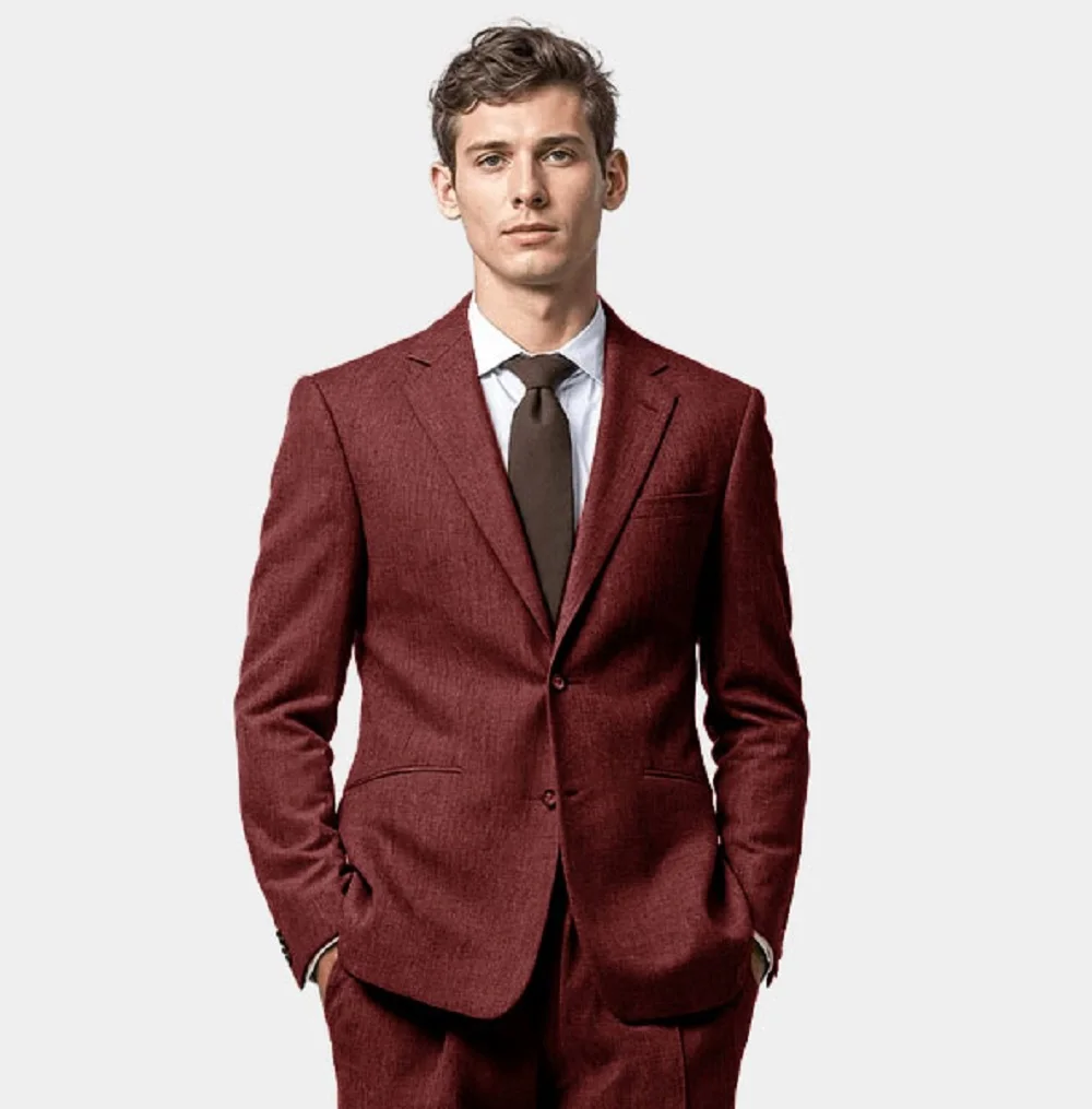 Men's Woolen Single-breasted Two-piece Suit Formal Clothes for Men Suits High Quality 2024 Spring Prom Dresses 2024 Elegant Man