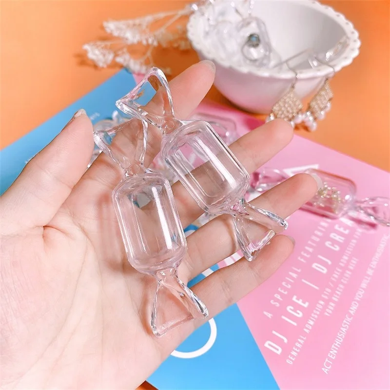 10Pcs Candy shape storage box jewelry organizer box Pills ear studs necklace container mini transparent plastic box home gadgets