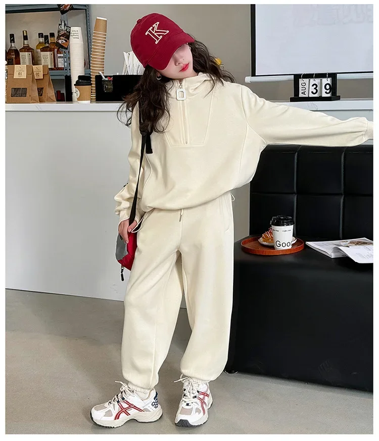 Baby Girl Clothes Suit Children and Girls Spring and Autumn Suits 2024 New Children Knit Hoodie Casual Pants Two-piece Set