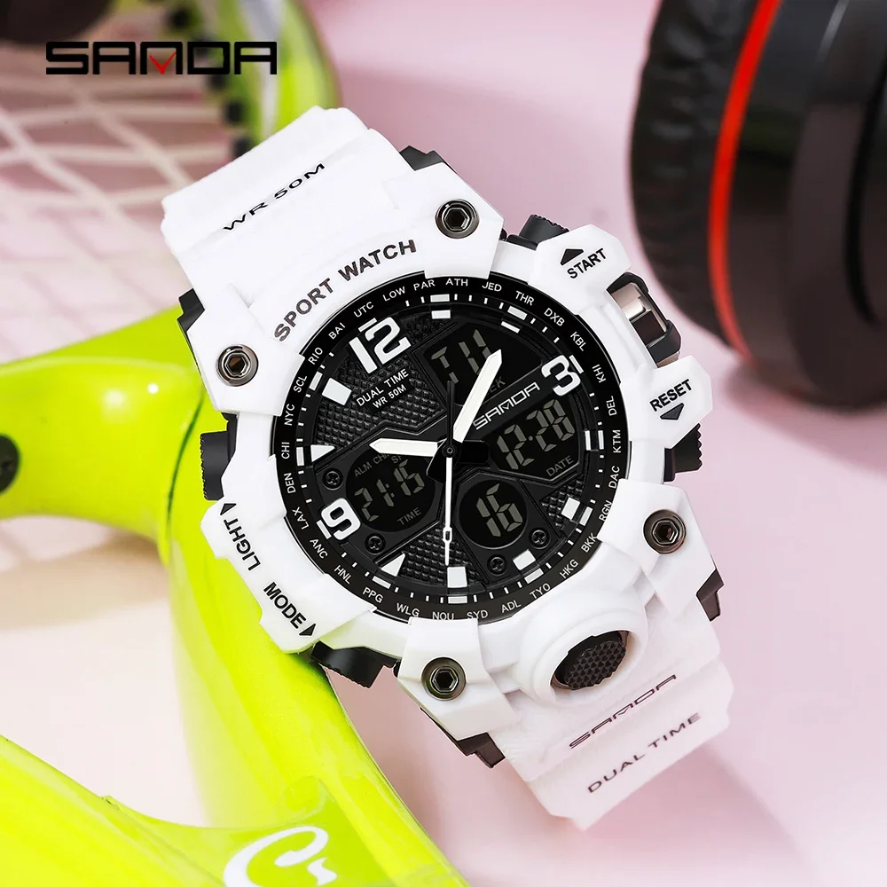 

Sanda 942 New Korean Edition Simple and Fashionable Sports Glow Waterproof Watch Trendy Student Watch