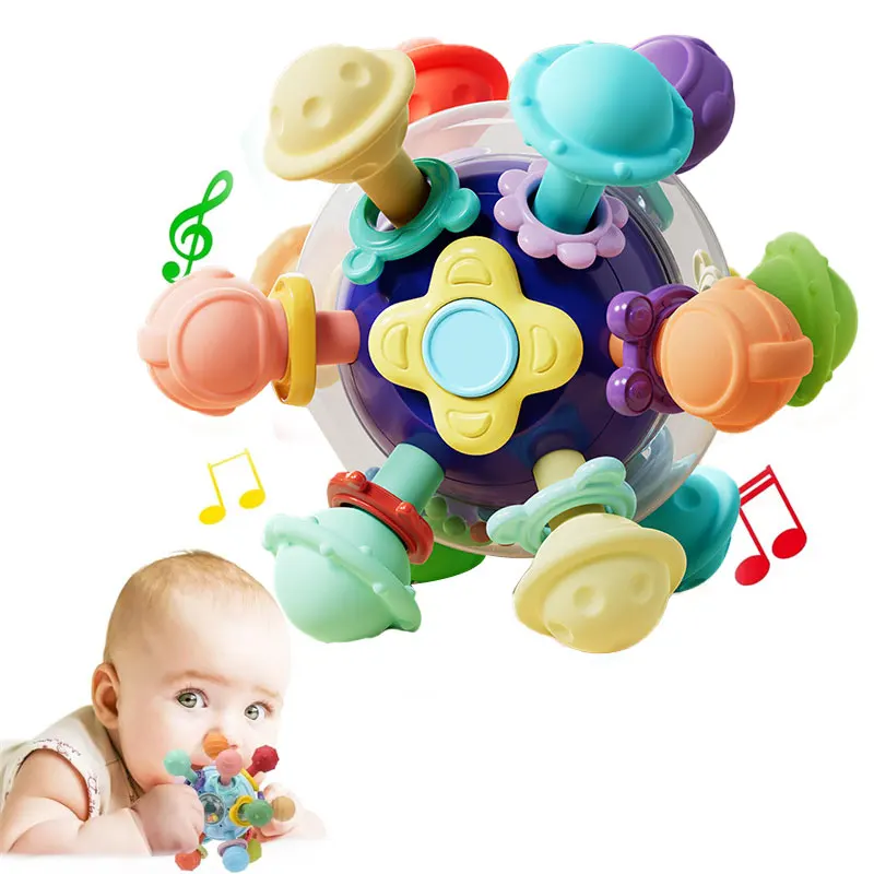 Atomic Ball Baby Montessori Sensory Toy For 0-6 6-12 Months, Food Grade Teething Toy For Babies