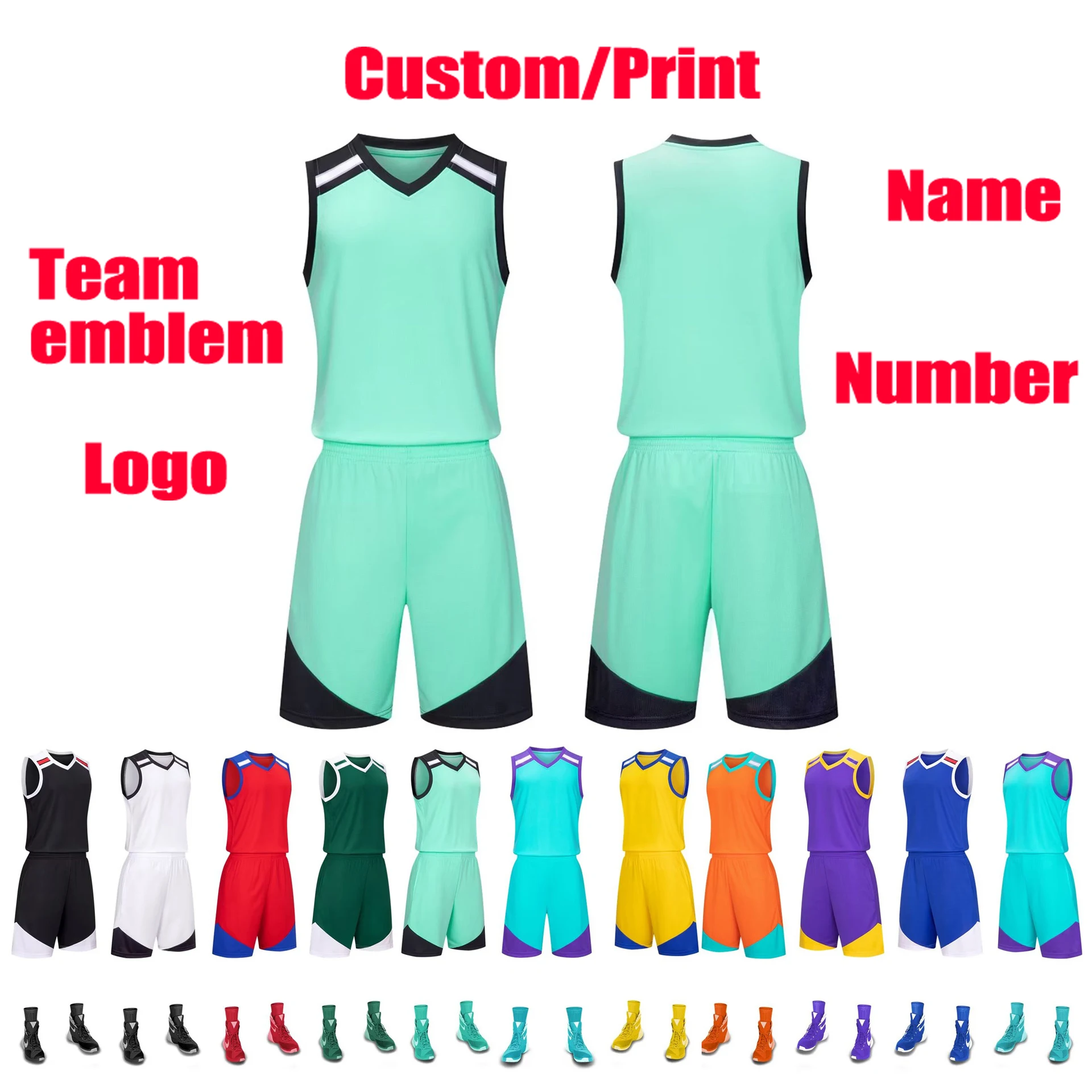 Basketball jersey custom Basketball training suit Adults and Kid clothes Sports vest Men Boys Basketball jersey Sets Large size