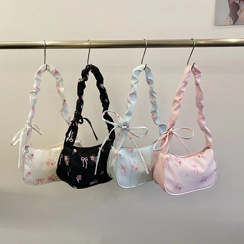 

Высококачественная милая сумка с косым распуском, милая женская новая холщовая сумка с бантом и сломанным цветком, сумка на плечо на шнурке