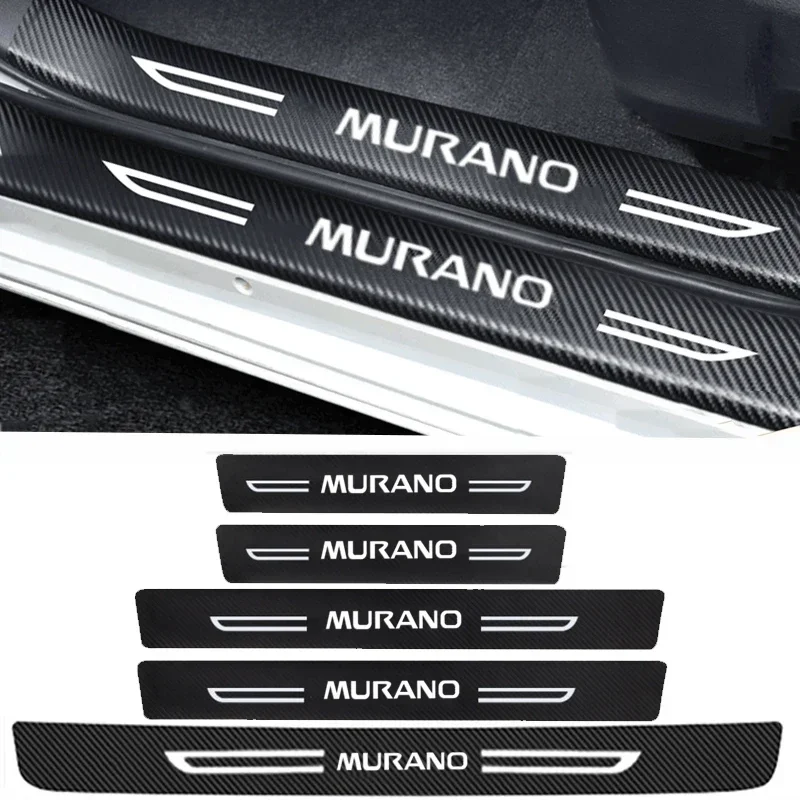 Car Carbon Fiber Door Threshold Sill Strip Styling for Nissan Murano 2024 Welcome Pedal Trim Decals Car Stickers Accessories