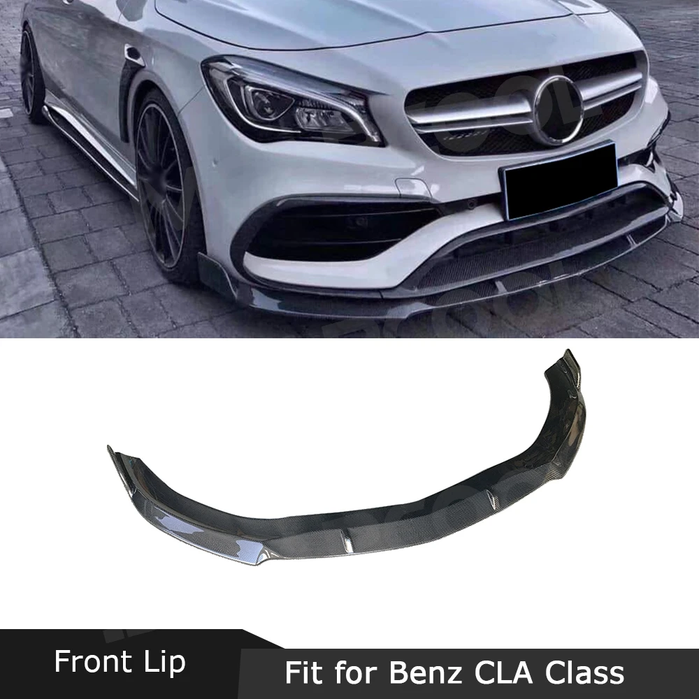 Car Carbon Fiber Front Bumper Lip Spoiler For Mercedes Benz CLA Class W117 CLA200 CLA250 CLA45 AMG B Style 2016 2017 2018