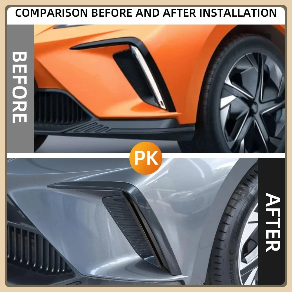 Imitation Carbon Fiber Car Front Fog Light Strip Exterior Trim Door Bumper Sticker Protector Cover for MG 4 MG4 EV 2022-2023