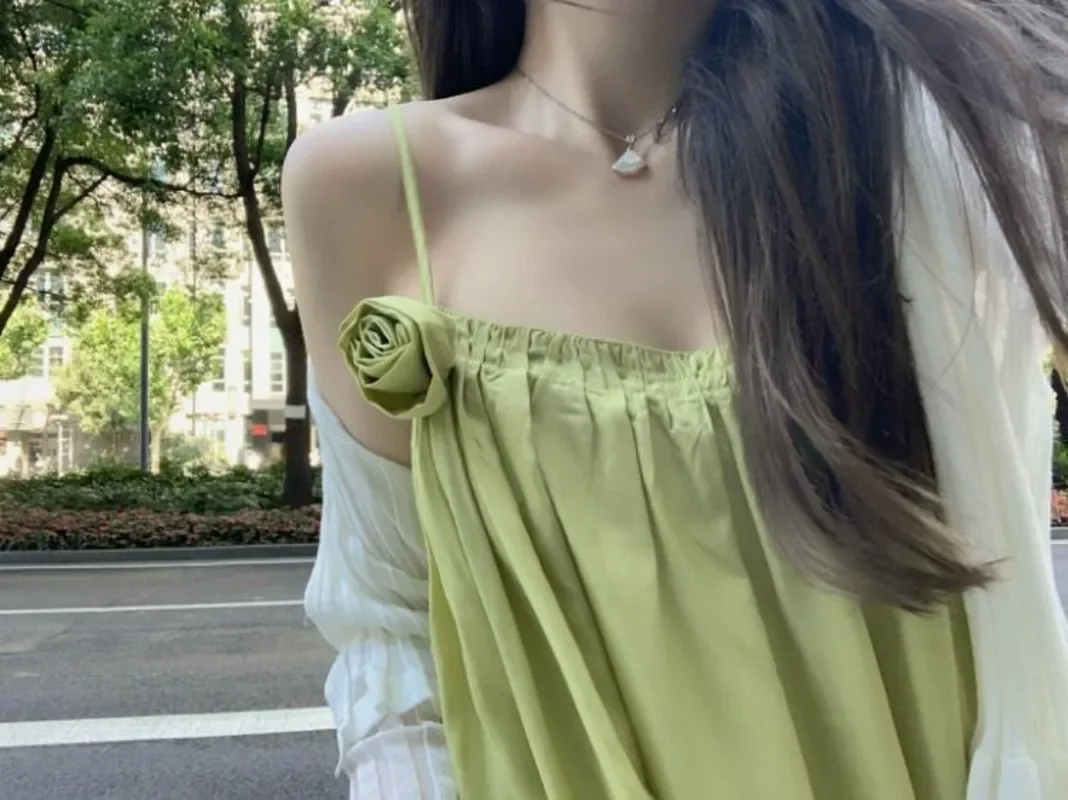 

Women Elegant Strap 3D Flower Dress Summer Sleeveless Loose Dress Korean French Backless Bohemian Party Maxi Dresses Платье 원피스