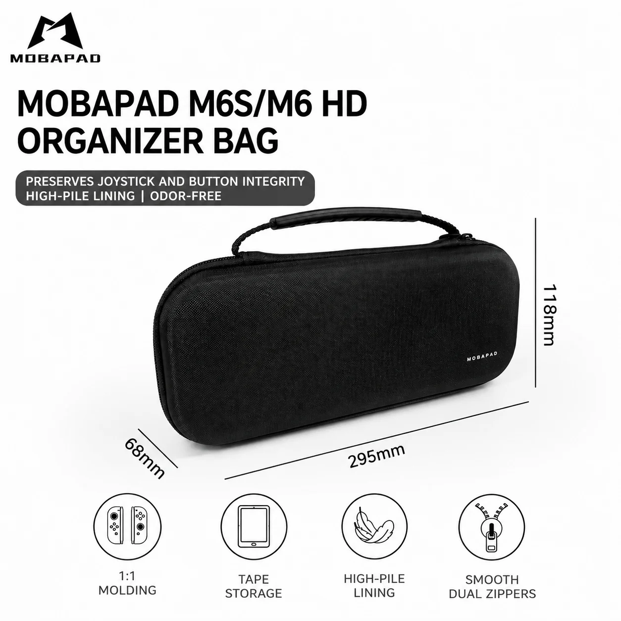 

Mobapad Storage Bag Hard Carrying Case for Nintendo Switch Zipper Shell Shockproof Protective Cover for Mobapad M6 Controller