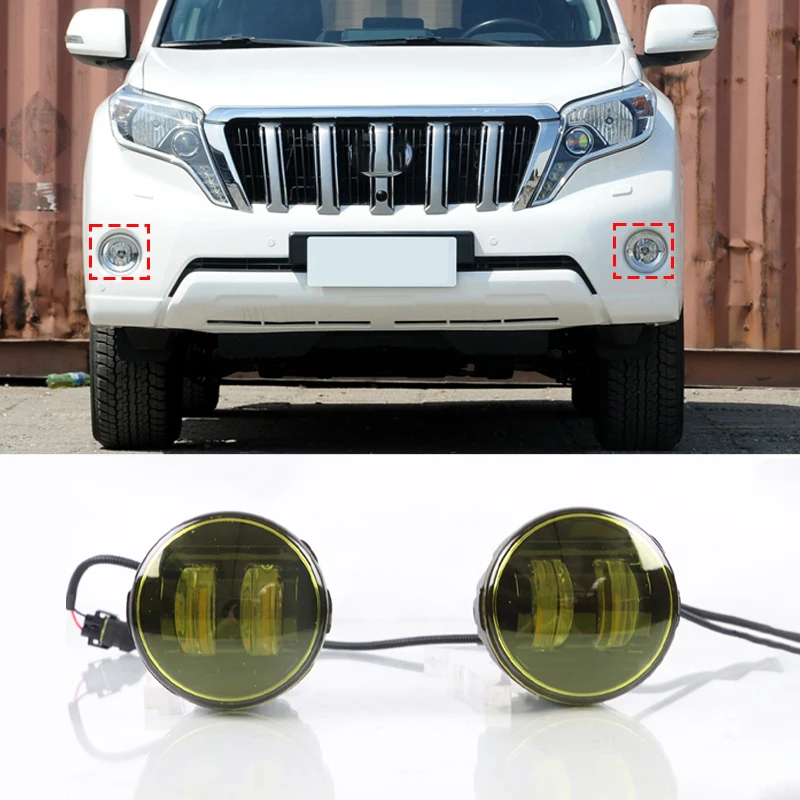 Front Fog lights Fit For toyota Land Cruiser Prado Levin 2014-2016 RAV4 2009 Yellow Led Fog Lamps Auto Car Accessories
