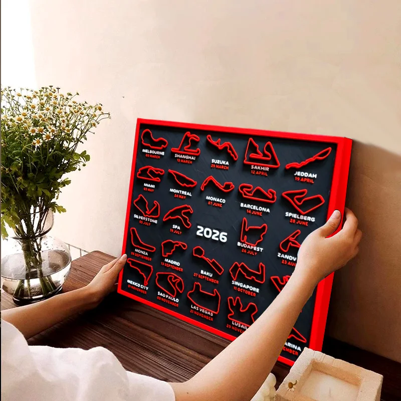 2026 التقويم الإبداعي F1 سباق التقويم مكان المنافسة تاريخ غرفة المعيشة غرفة نوم مدخل بار مقهى الفن الديكور #3