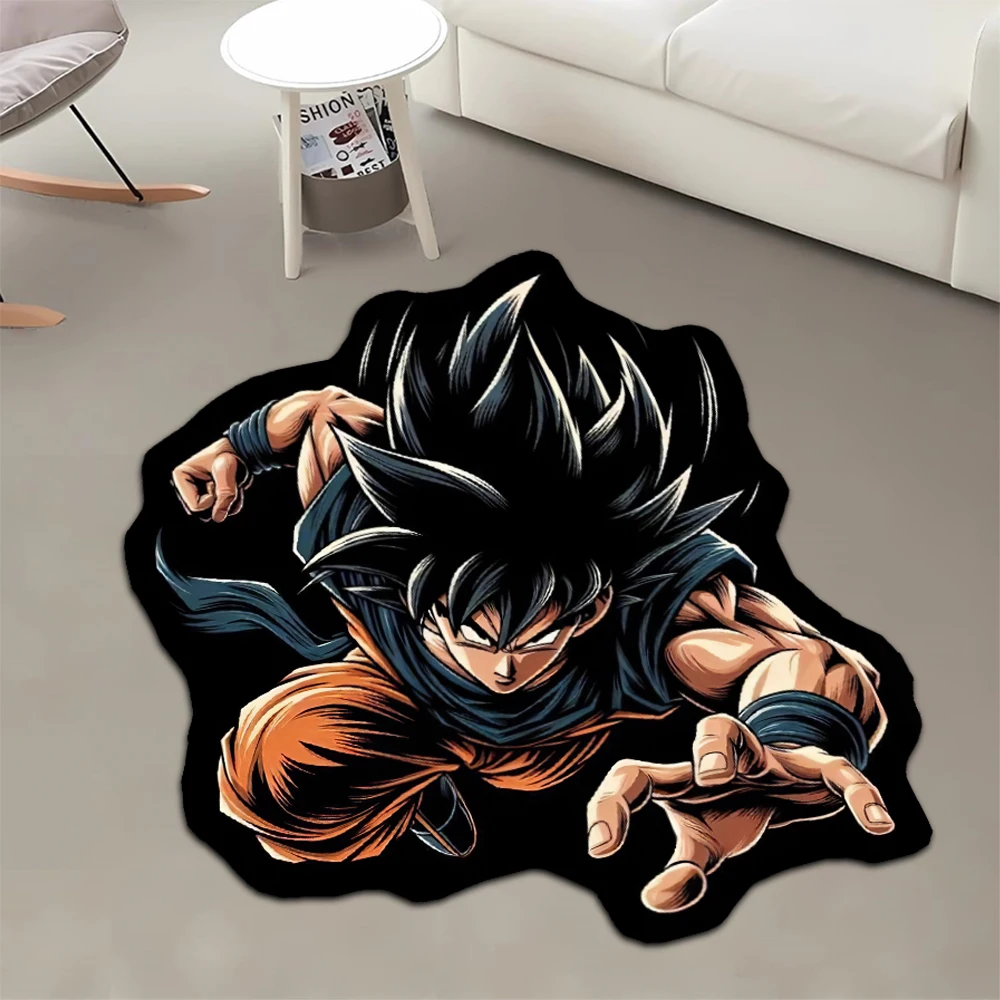 

Irregular Area Rugs Anime Dragon Ball Black Goku Customize Rug Handmade Carpet Area Rug for Home Decor