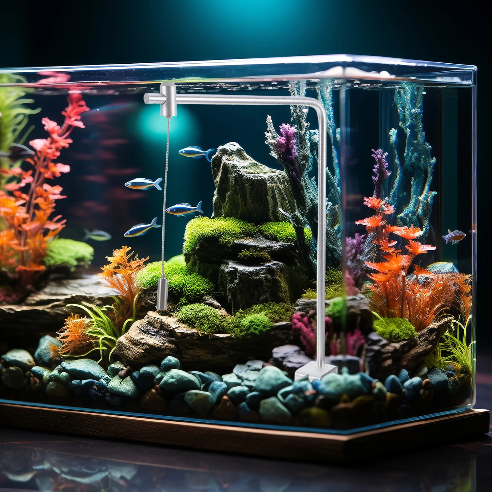 

2 Pcs Hanger Fish Tank Lamp Holder Holders Aluminum Alloy Aquarium Light Stand Riser Mount Led