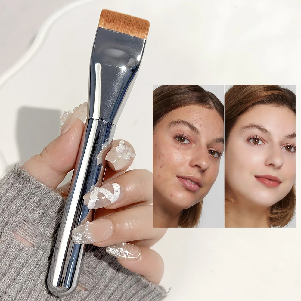 Pennelli per fondotinta per trucco professionale correttore liquido a testa piatta applicazione per contorni pennello per trucco strumenti per la bellezza della Base del viso delle donne