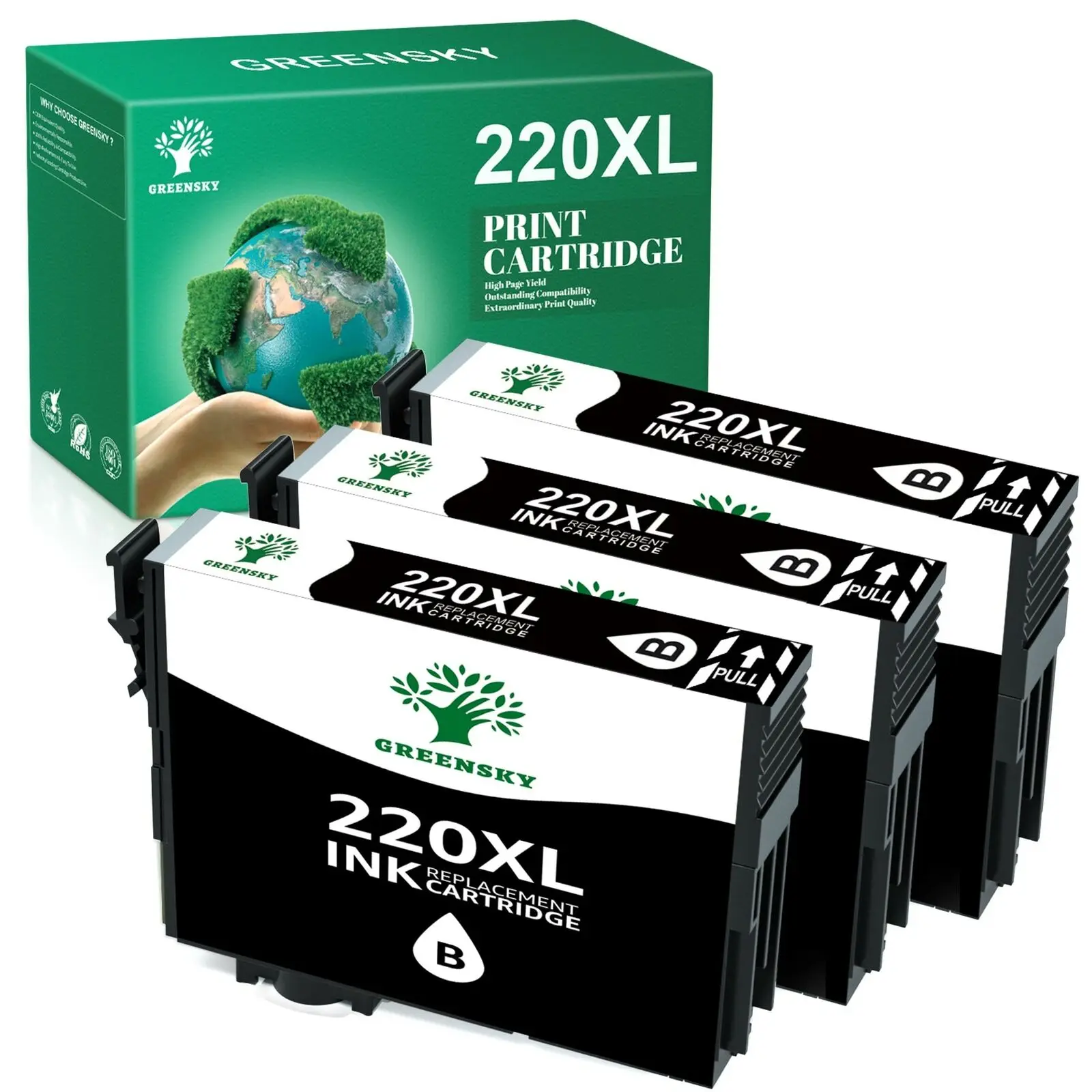 

3x T220 XL черные чернила для Epson XP-320 XP-420 WF2630 WF2650 WF2660 WF2750