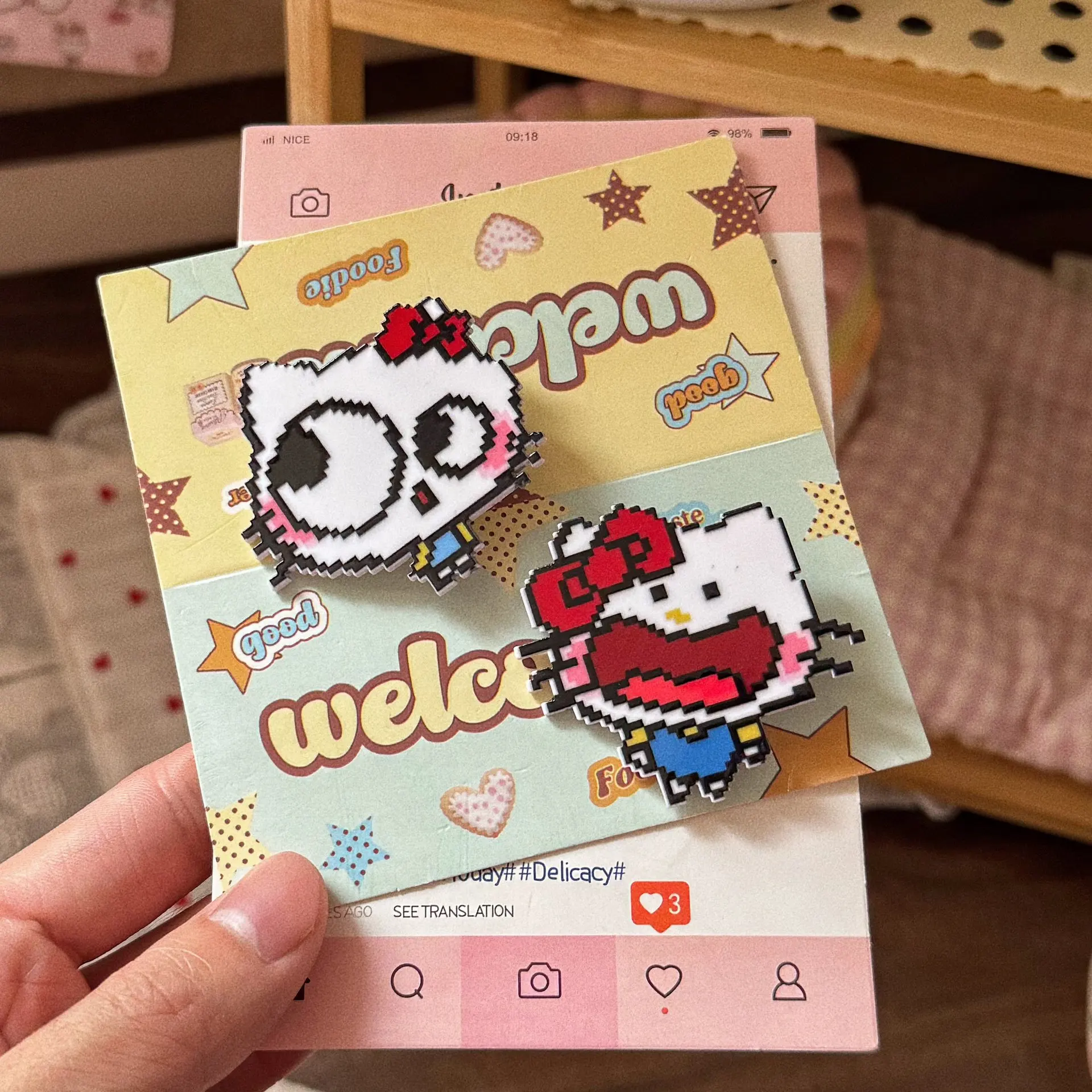 2Pcs Hello Kitty Pixel Hair Cl - Jewelry Making For Kids recension och pris