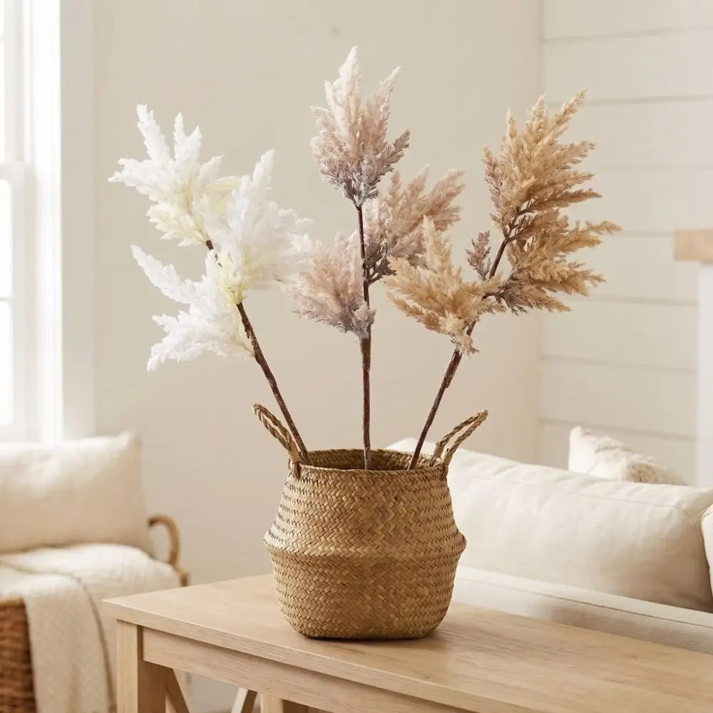 

Rural Home Style Artificial Dried Reed Realistic Plastic Artificial Reed Dog Sage Handmade 35cm/71cm Fake Plant Flowers