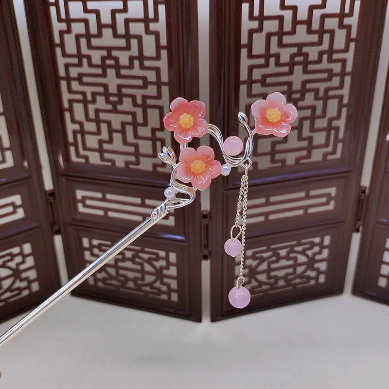 

Заколки с цветочной кисточкой, аксессуары для чонсам, заколки для волос Hanfu, украшения для волос, заколки для суперфеи, детские украшения для волос