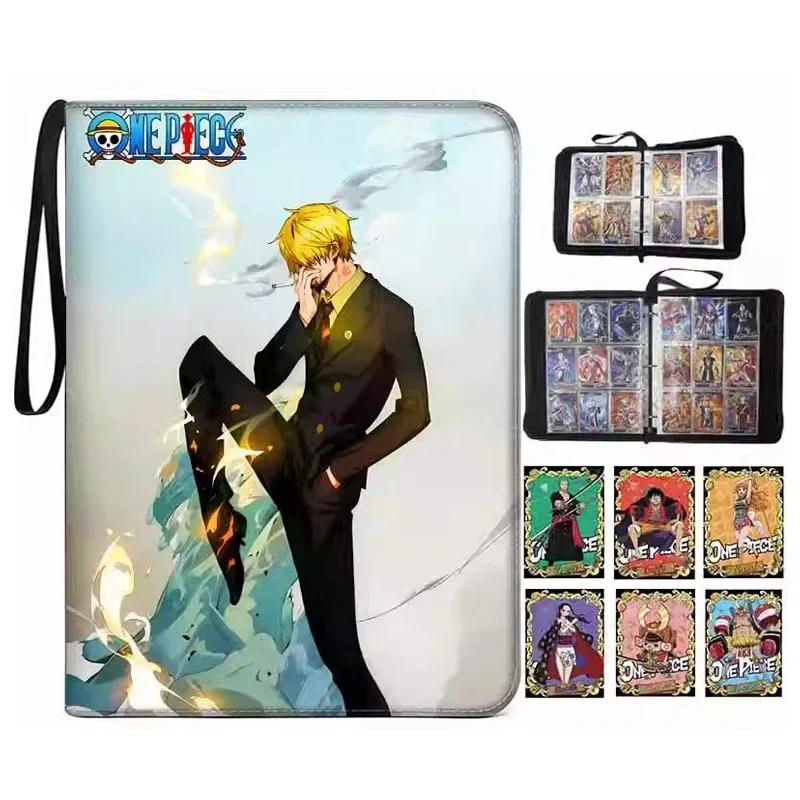 900Pcs 9 Pocket Anime One Piece Luffy Zoro Cards Book zipper PU leather Cards Binder Display Game Collection Card Kids Toy Gift