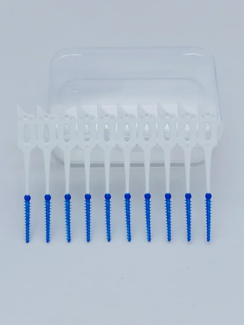 

New Hot Selling 40pcs Double Floss Head Hygiene Dental Silicone Interdental Brush Toothpick