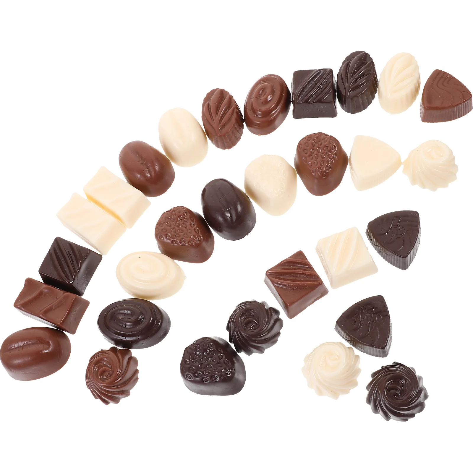 

30 Pcs Simulated Chocolate Ornaments Dollhouse Scene Shooting Photo Display Props 30pcs Fake Bar Maker Pvc Small