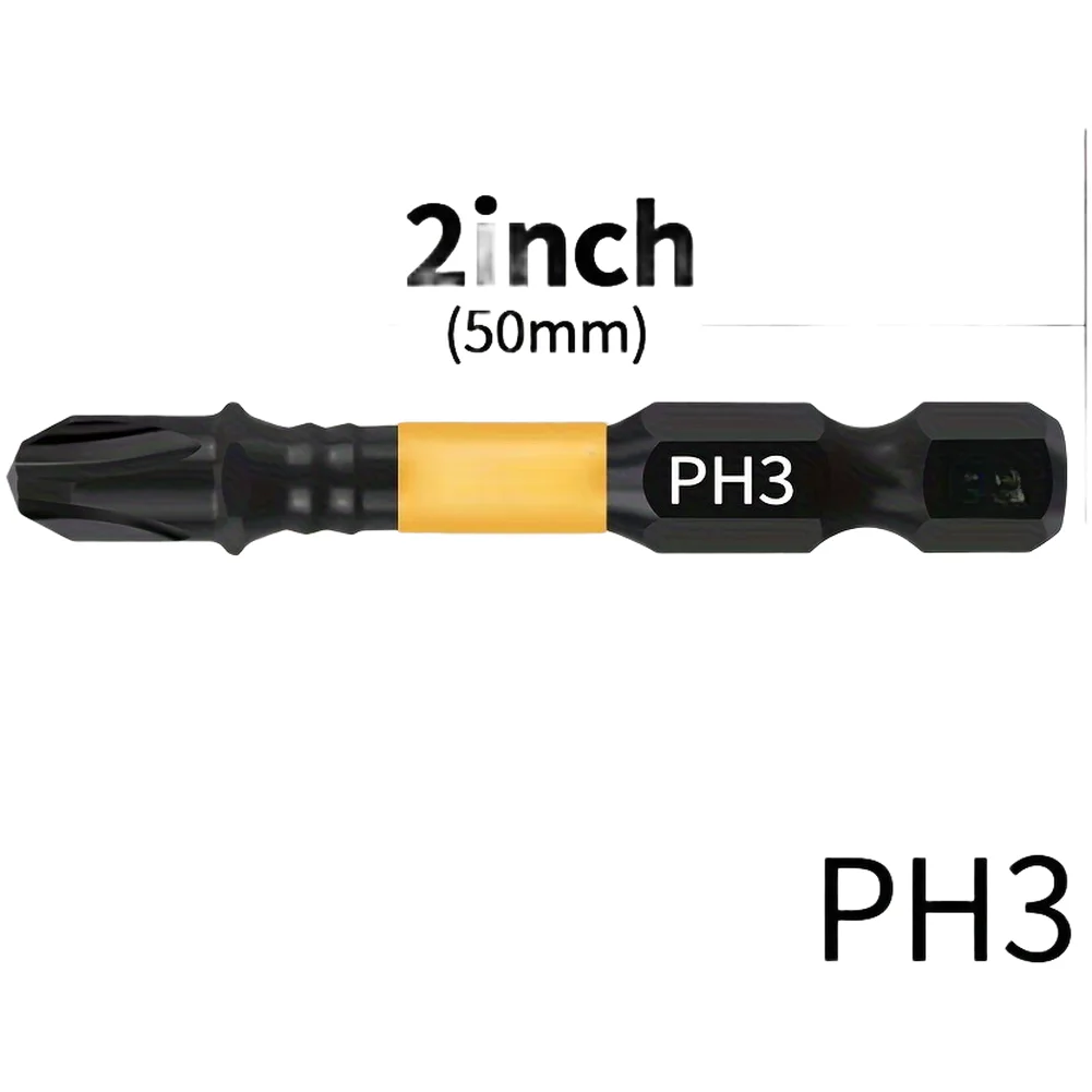PH3 Magnetic Bit 50mm Length for For impact Driver Use Carbon Alloy Steel Construction for Consistent Performance