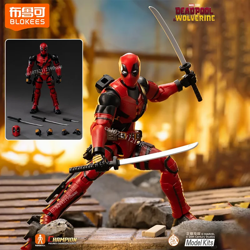 

Оригинальная фигурка Blokees Deadpool, игрушка Champion Class Marvel Deadpool 3, сборная модель, комплект, кукла Дэдпул и Росомаха, подарок