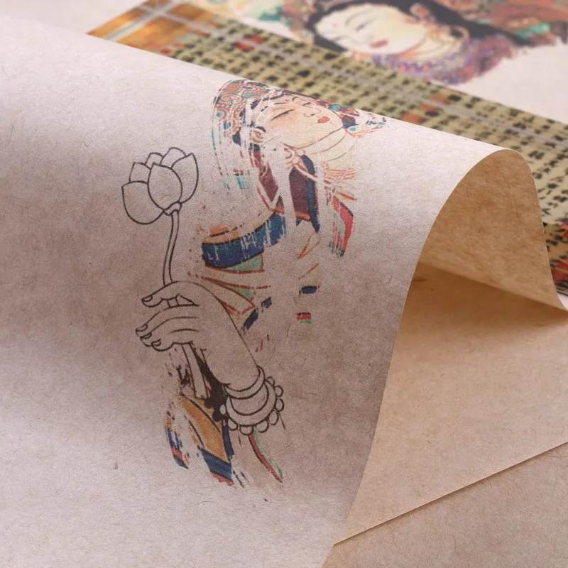 20pcs Vintage Distressed Calligraphy Paper with Long Fiber, Ideal for Small Regular Script and Classical Art 23x28 cm