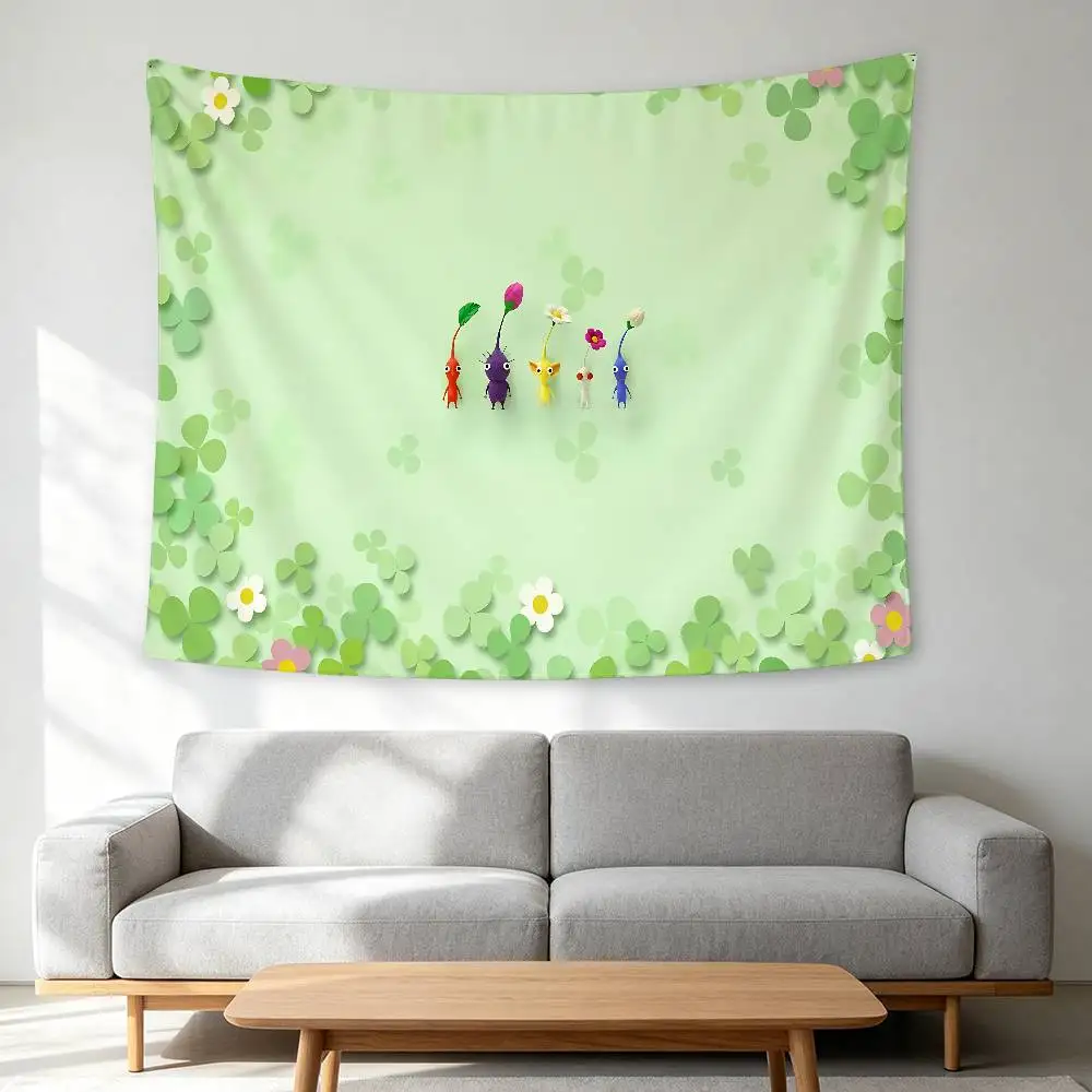 Lovely P-PikminS Wall Hanging Tapestry Wall Hanging Psychedelic Hippie Tapestry Bedroom Decoration