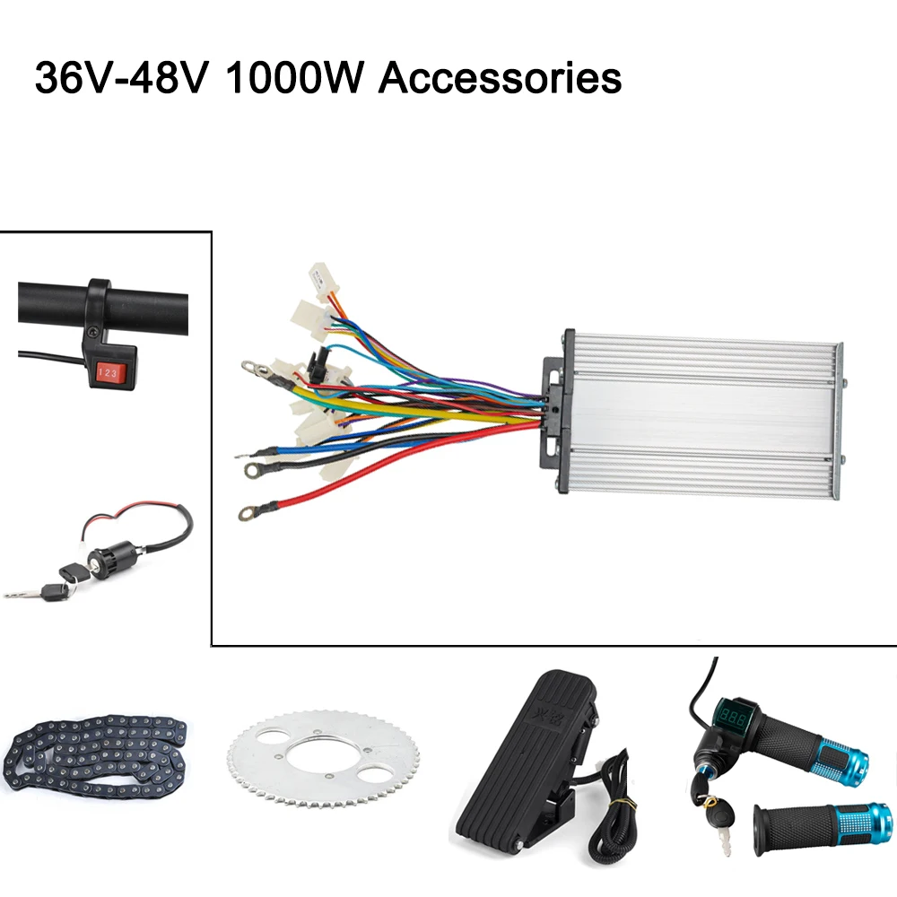 RiToEasysports Kit De Controlador De 36V 1000W Para Bicicleta Eléctrica – Con Acelerador De Pedal Y Protecciones