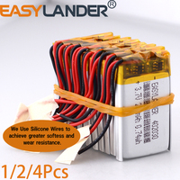 Silicone Wires 3.7V 402030 200mAh Rechargeable Lithium Li-ion Li Polymer Battery For Bluetooth Earphone car DVR video recorder