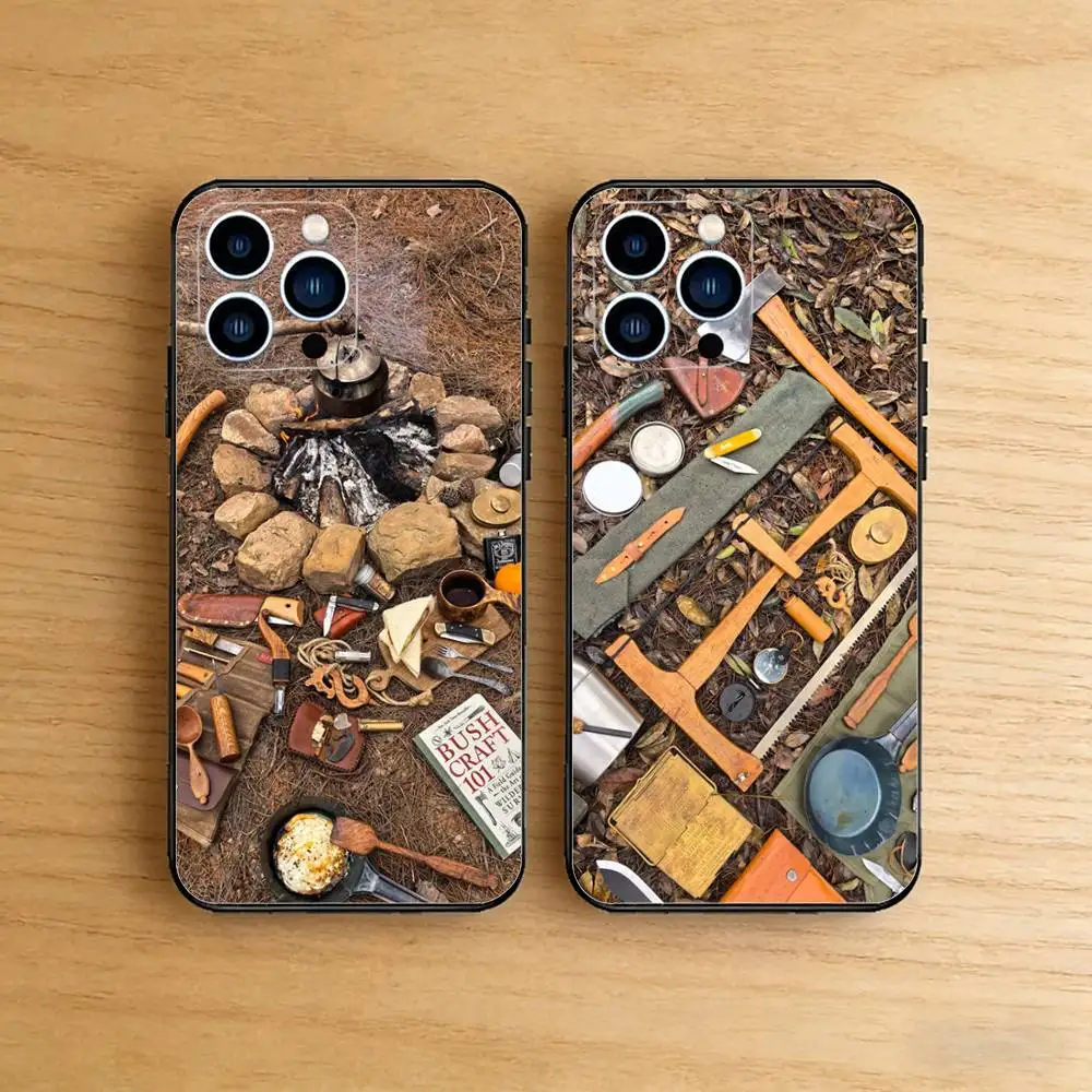 

Bushcraft Tools Case for Phone 17 16 16E 15 14 Pro Plus Air 13 12 11 Max Mini X XR XS TPU Bumper
