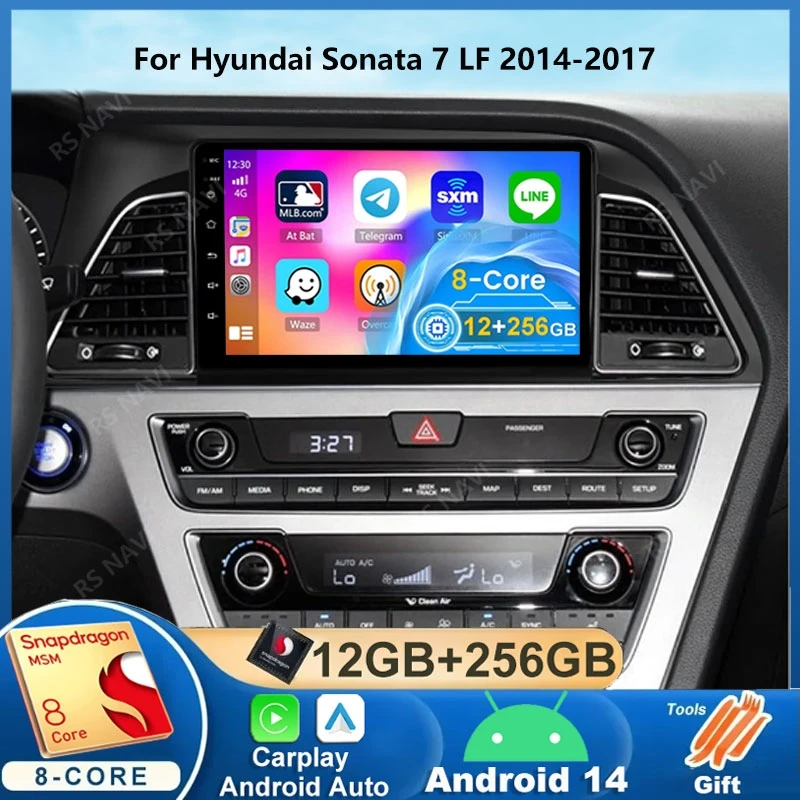 Android 14 Carplay WIFI+4G Car Radio For Hyundai Sonata 7 LF 2014 2015 2016 2017 Auto Multimedia GPS Navigation Stereo Head Unit 