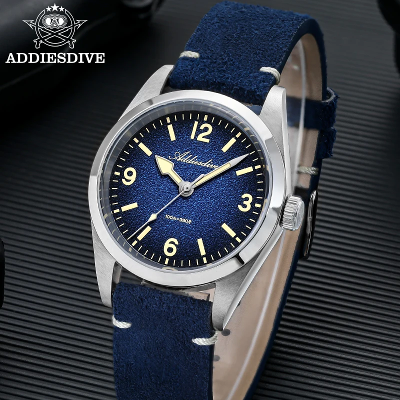 

ADDIESDIVE Sapphire Glass Watches Retro Quartz Couple's Watches C3 Super Luminous Leather Strap Waterproof Couple's Wristwatches