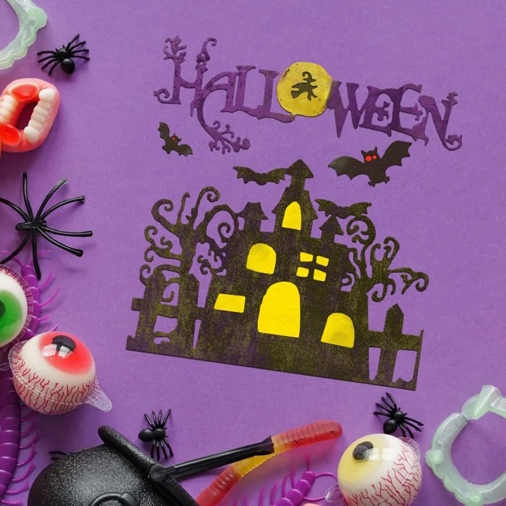 Новые пресс-формы 2024 Новое поступление пресс-формы в виде замка летучая мышь металлические пресс-формы для рукоделия DIY скрапбукинга ручное искусство