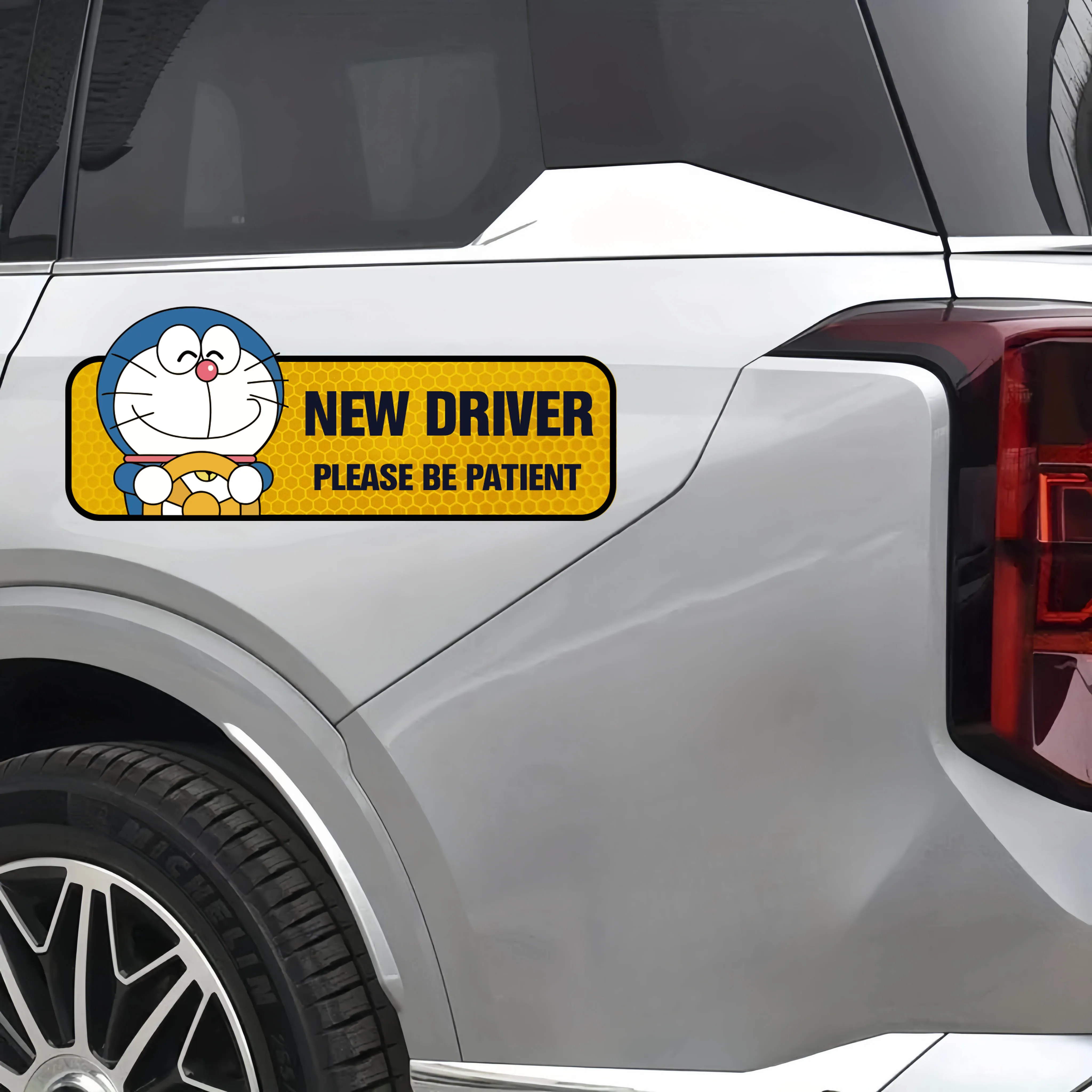

Cute Doraemon Reflective Car Stickers For Student Drivers, Car Warning Stickers For Novice Drivers
