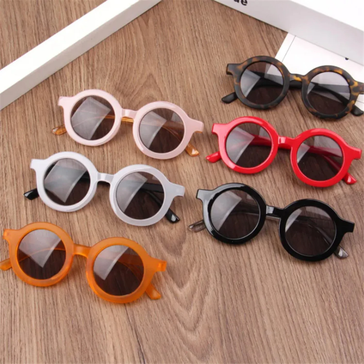 1pc Round Frame Baby Sunglasses Toddler Children UV400 Sun Glasses  Goggles Outdoor  Girls  Vintage Eyewear