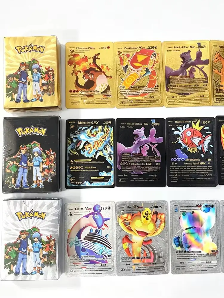 Pokémon Cards Gold Silver Vmax GX Card Collection Battle Trainer Card Spanish English French Child Toys Christmas Gifts view 5