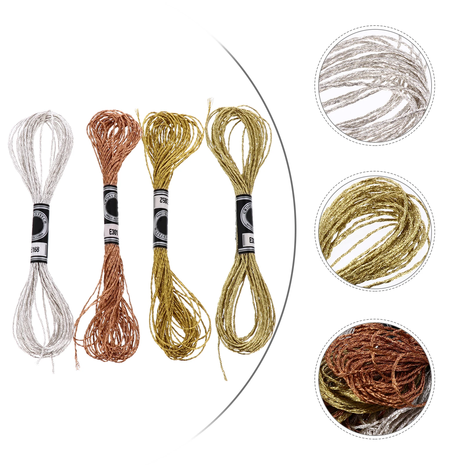 

16 Pcs Metal Wiring Embroidery Thread Silver Polyester Cross Craft Supplies for Kids String Art Tassels Home