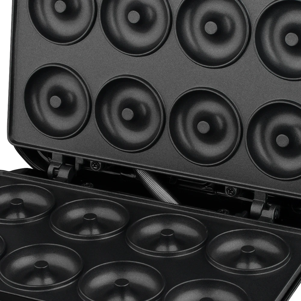 미니 도넛 만들기 기계, 붙지 않는 플레이트 코팅, 아침 식사, 간식, 디저트 등에 적합, 8 홀