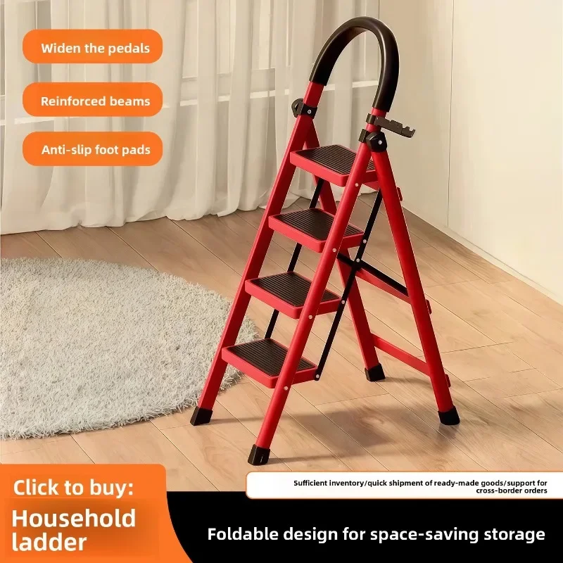 Multi Function Home Ladder Folding Indoor Portable Step Ladder Construction Ladder A Frame Portable Household Folding Ladder