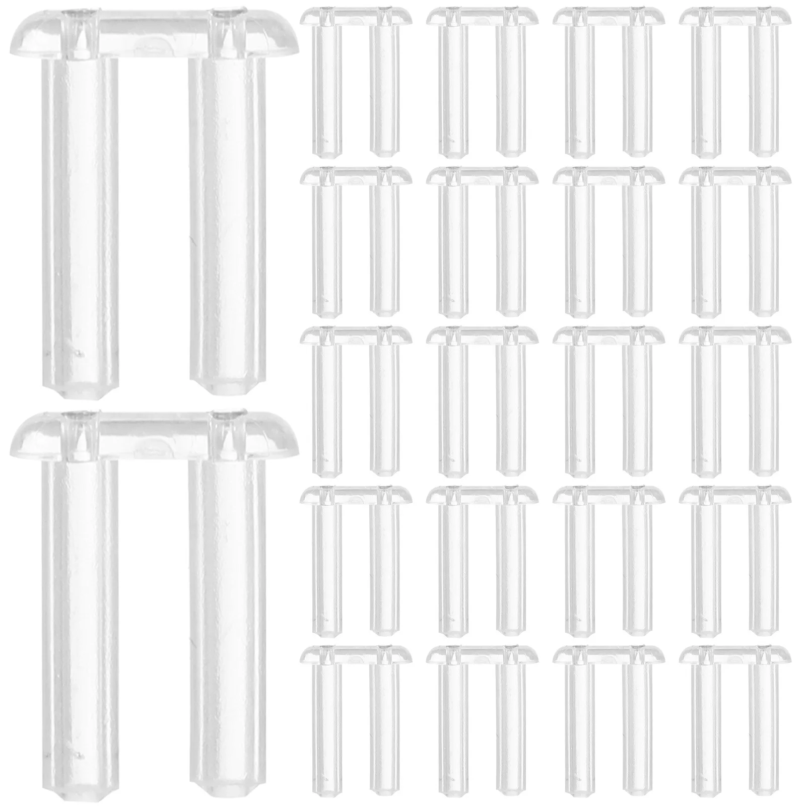 

200Pcs Rimless Frames Plastic Compression Sleeves Spare Buckles for Eyeglasses Repair Clear Plastic Fixing Accessories Tools