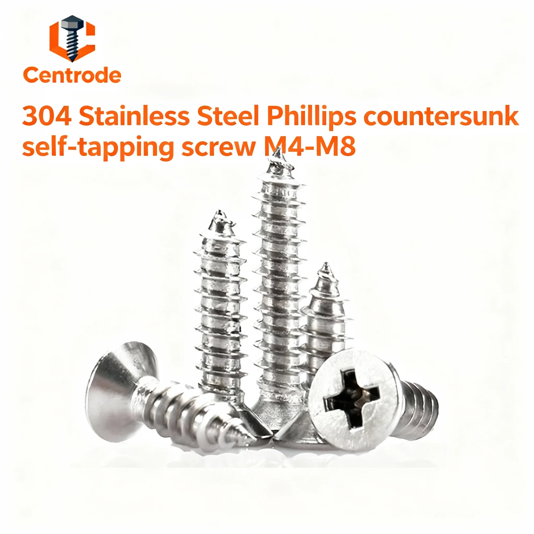 304 Stainless Steel Phillips Countersunk Self-Tapping Screw M4-M8 Assorted Pack for DIY And Home Improvement Projects