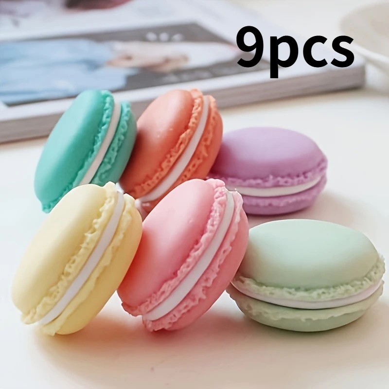 9pcs Whimsical Macaron Jewelry - Colorful and cute plastic storage box in a variety of pastel shades with delicate lace details