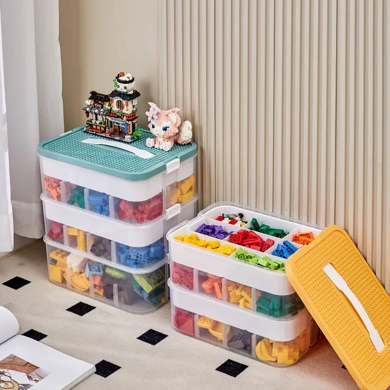 Lego Storage Box Plastic Children Jigsaw Puzzle Building Block Lego Container Classification Part Sort Box Kidroom Toy Organizer