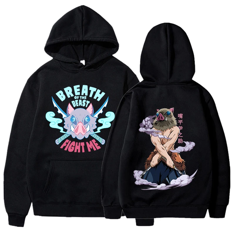 

New Hot Hashibira Inosuke Printed Hooded Sweatshirt Autumn Winter Women Men Harajuku Anime Hoodie Fleece Loose Casual Hoodies