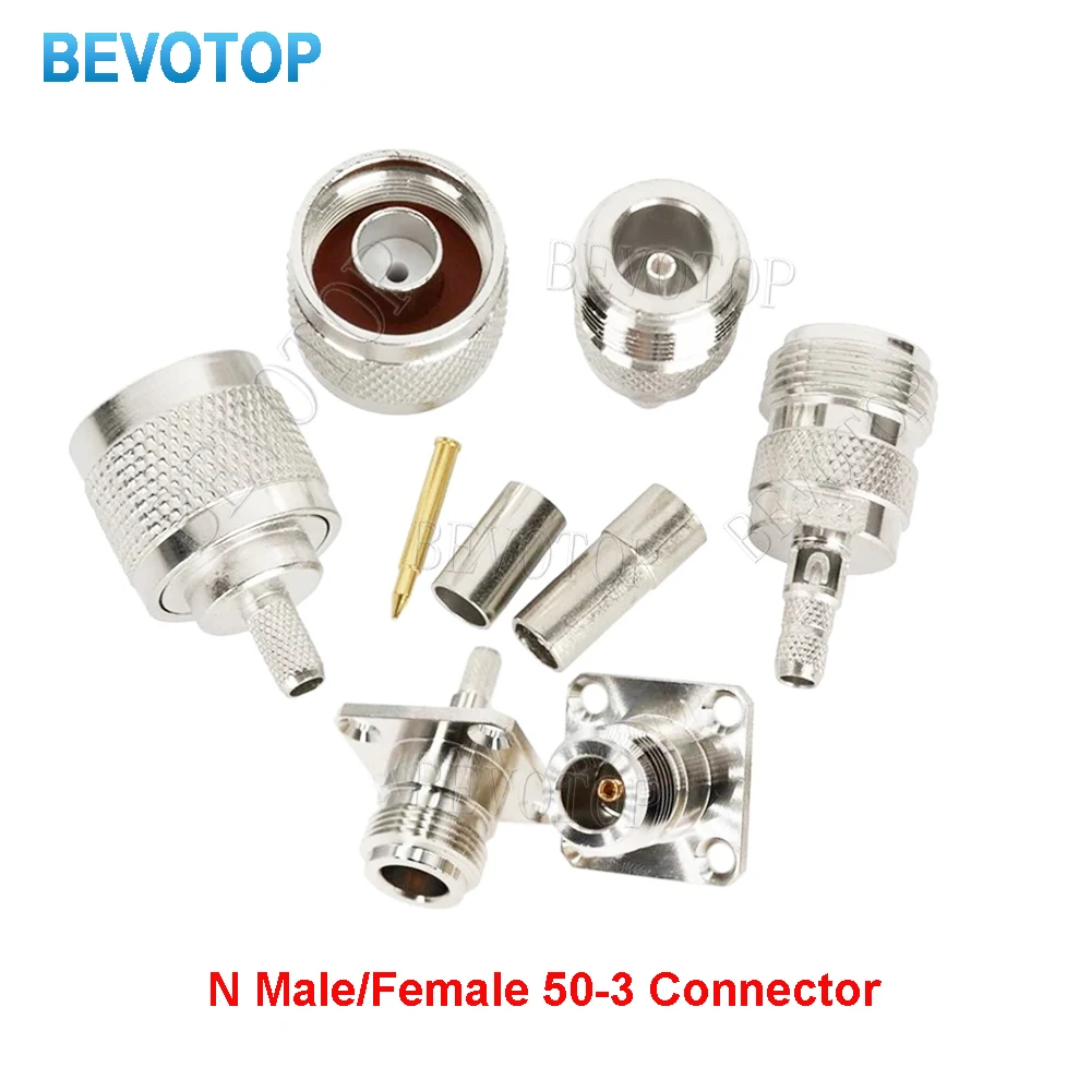 10PCS L16 N Male/Female Connector Crimp RG58 RG142 RG223 RG400 LMR195 LMR200 Coax Cable L16-50-3 N Type Conector High Quality