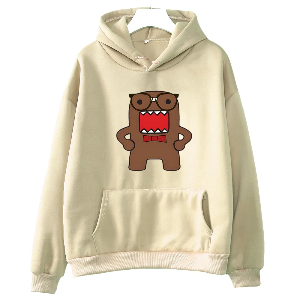 Domo Kun Funny Graphic Clothes Cute Anime Hoodies Autumn/winter Fleece Warm Unisex Sweatshirt Comfortable Casual Pullovers Tops