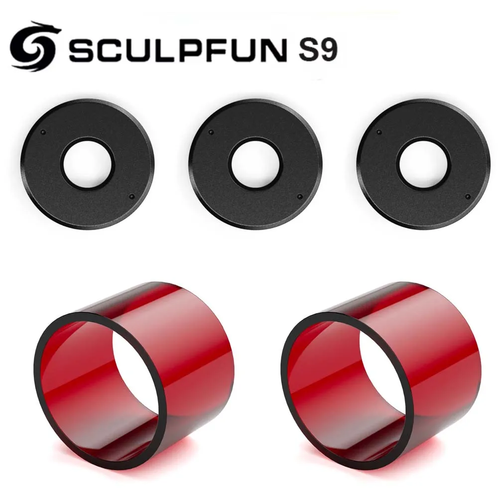 SCULPFUN S9 Original Lens Set 3Pcs Original Standard Lens + 2 Acrylic Covers Highly Transparent Anti-Oil And Anti-Smoke