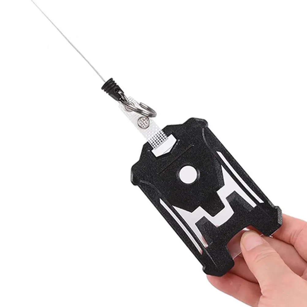 

1 Set Of Vertical Id Badge Holder Retractable Card Sleeve Hard Protective Cover For Work Id Cards Name Tag Badge Reel Office