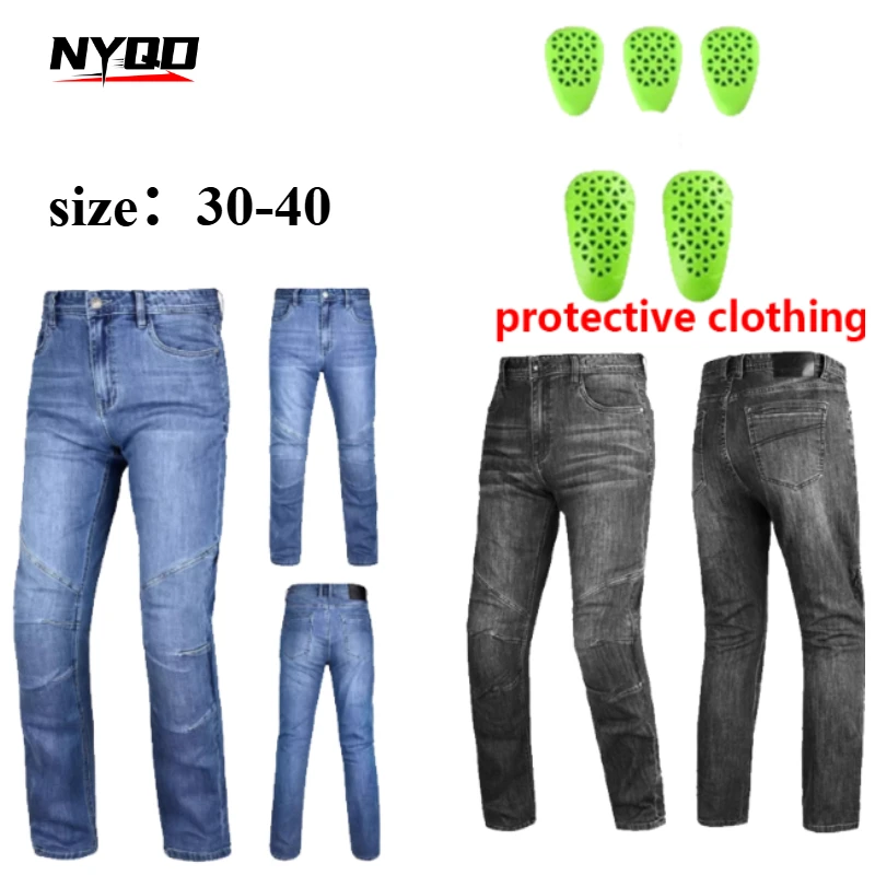 

Motowolf Men's Motorcycle Pants All Season Notorcyclist Riding Jean Retro Elastic Biker Pants with CE Approval Protection